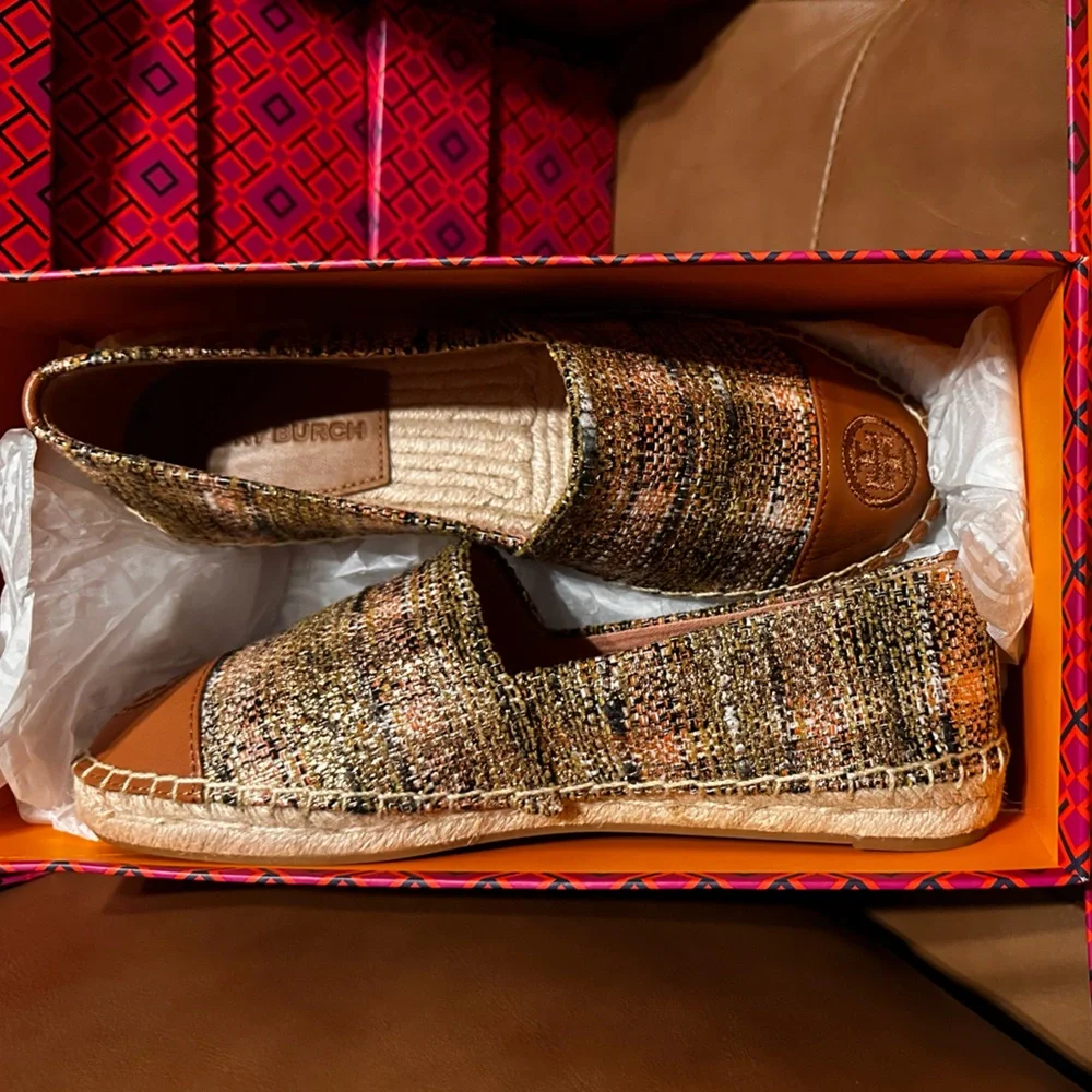 Tory Burch Espadrille Metallic Tweed